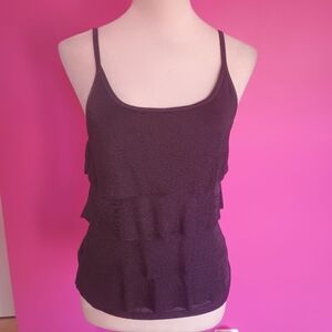 🚨Price Final!🚨 Banana Republic Ladies Black Ruffle Camisole Top (Size Large)